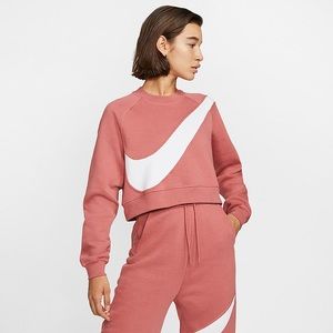 NWT Nike Swoosh Crew Sweatshirt Redwood/White XL